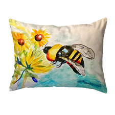 Bee  Flower Corded Pillow by Betsy Drake Interiors, 16 x 20", Indoor/Outdoor