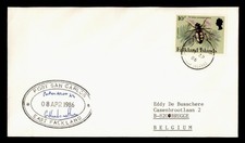 DR WHO 1986 FALKLAND ISLANDS ANTARCTIC PORT SAN CARLOS TO BELGIUM M68158