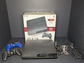 Sony PlayStation 3 Slim PS3 CECH-3001A  Console W/ 2 Controllers, Cables, & Box