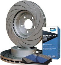 REAR R-TYPE Disc Rotors & BENDIX GCT fit JAGUAR XJ12 Dana Diff 120.5mm PCD 86-90