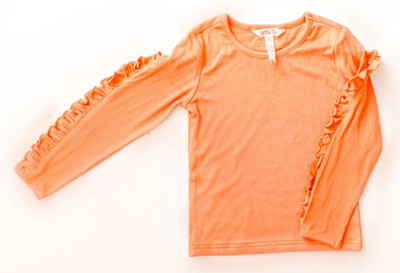 NWT Matilda Jane Ruffled Pumpkin Twirl  Tee Ribbed Knit Top Girl's Size 7