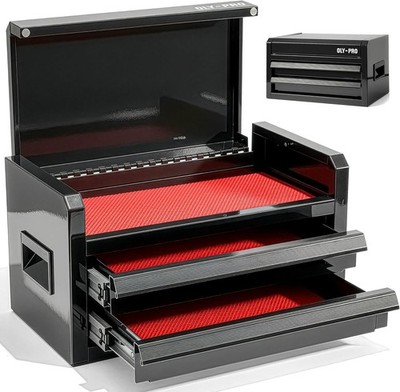 OLY-PRO Mini 2-Drawer Steel Toolbox, Portable Organizer for Garage