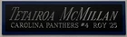 TETAIROA MCMILLAN PANTHERS NAMEPLATE AUTOGRAPHED Signed FOOTBALL-HELMET-JERSEY