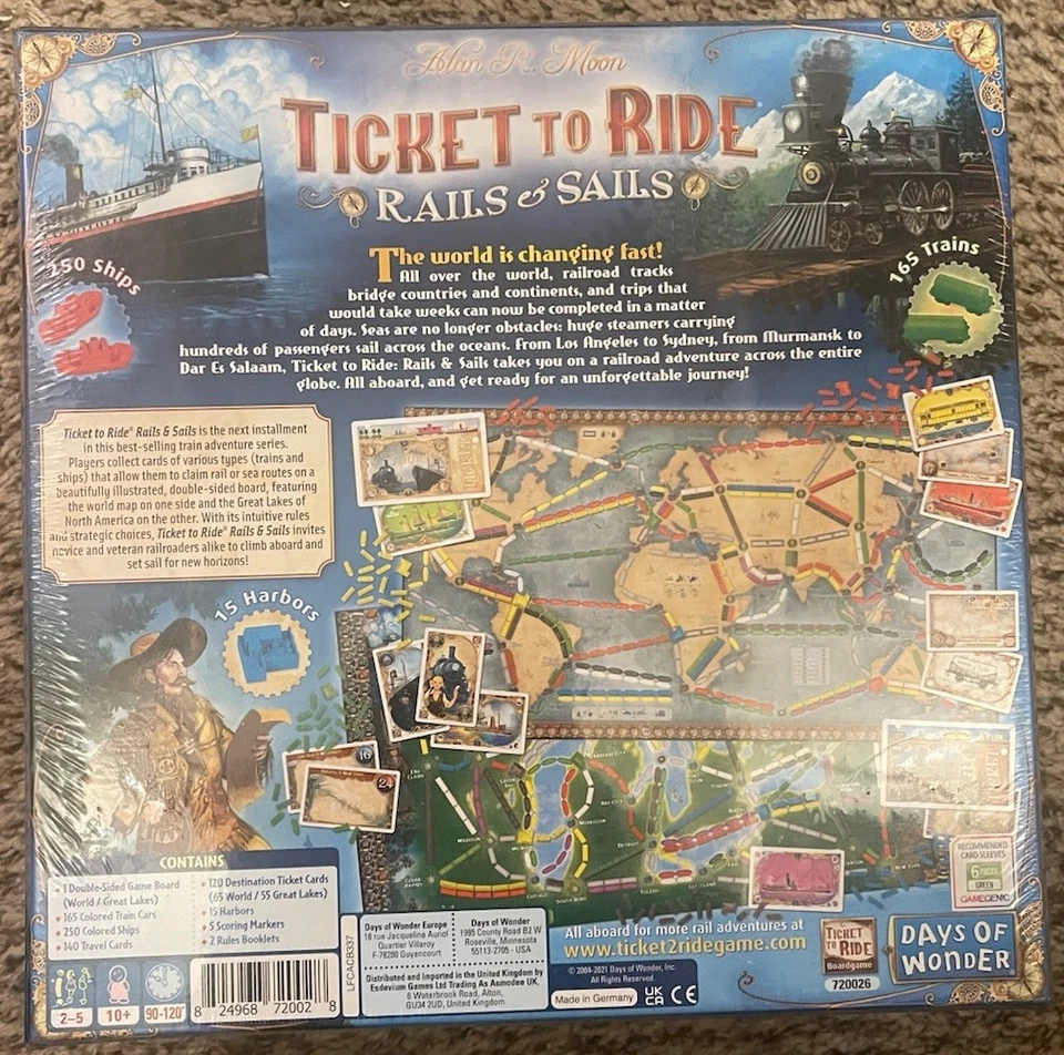 Days of Wonder DO7226 Ticket to Ride Rails & Sails Board Game - Damage - Image 2 of 4