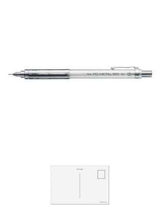 Pentel Druckbleistift PG Metall 0,3 klar weiß Pg313-Tw (3 Bleistifte) + Art Sup