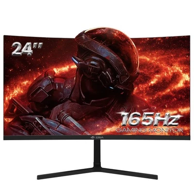 CRUA CR240DM 24 inch Curved Gaming Monitor, FHD 1080P Frameless Computer