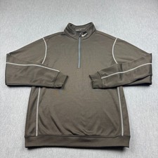 Nike Golf Therma Fit Sweatshirt Mens Small Brown Fleece Pullover 1/2 Zip Active