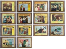 14 Jeff Chandler vintage original lobby cards (11x14 inches) from 1950s - Framed