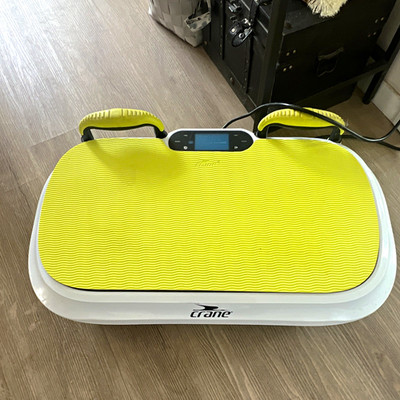 Crane Fitness Vibrationsplatte mit Display und Handgriffen, Weiß/Grün