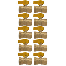 10 Pc 3/4" IPS Brass Gas Ball Valve,CSA Approv. 1/4 Turn - Propane , Natural Gas