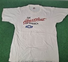 Vtg 90s Chevy The Heartbeat of America USA Made Shirt Mens L Single Stitch