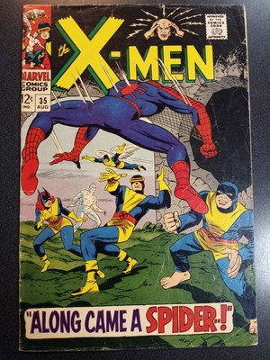 X-Men #35 (VG/FN) First Spider-Man Crossover Marvel Comic Book