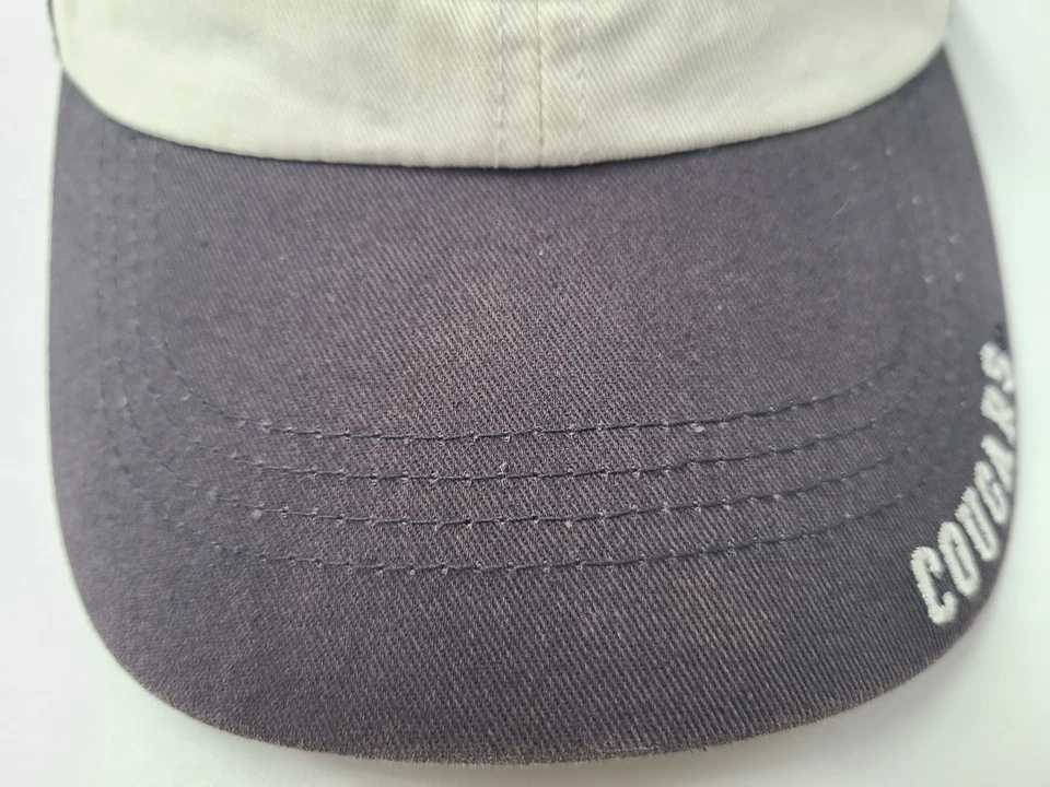 Boné chapéu ajustável algodão NCAA branco azul Brigham Young University BYU Cougars - Imagem 3 de 4