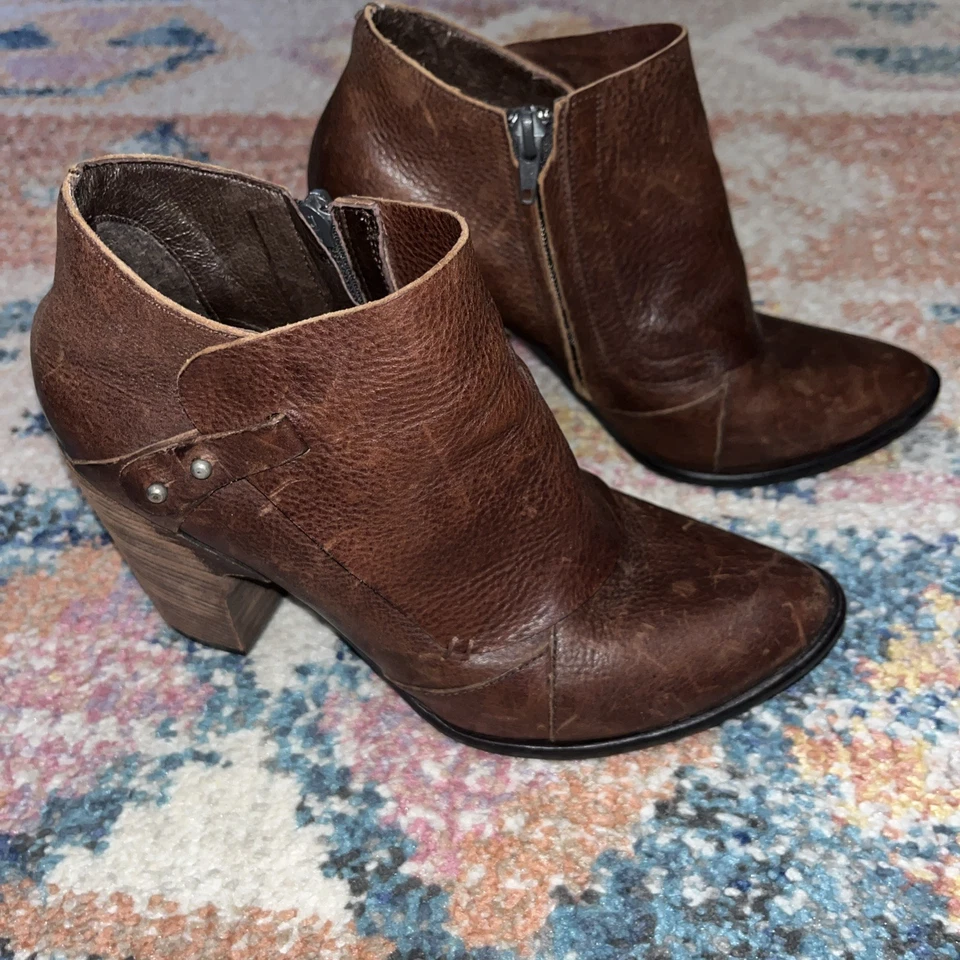 Botines Coclico Axe Anclados Resistentes Cuero Marrón Envejecido Talla 38 Foto 2 de 4