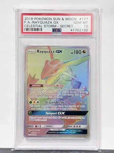 POKEMON RAYQUAZA GX #177/168 SECRET RARE PSA 10 GEM MINT