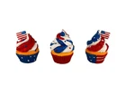 Gerson Patriotic Decor - July 4th Resin Birthday Cupcake 3pc Set