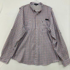 Southern Marsh size 2X Red Blue Harbor Cay Fishing Shirt - Abaco Grid Outdoor