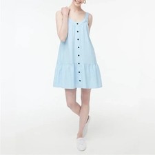 NWT J. Crew Linen Button Front Mini Dress Size 8