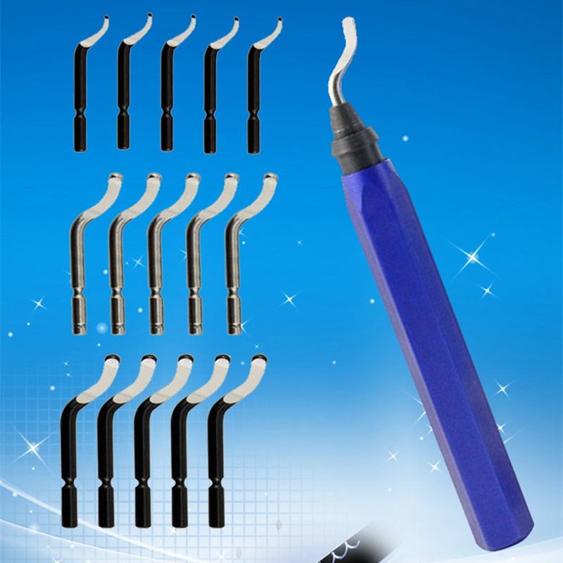 Deburring Tool with 15 Extra High Speed Steel Blades Works on Metal Resin PVC