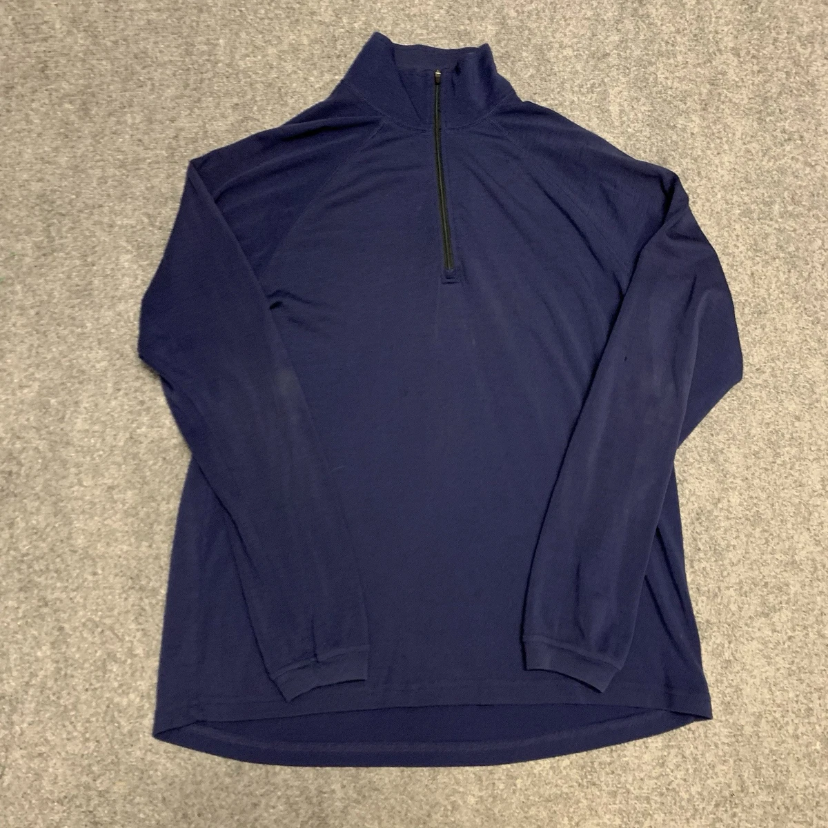 Pull Ibex Homme, Col Montant, 1/4 Zip, Bleu, Taille XL – 100% Laine Mérinos Superwash, Parfait Pour Le Quotidien