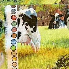 D R Laird Fabric Cows Fields Barns 100% Cotton 36 x 44 New with Original Tags