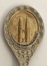 Vintage Souvenir Spoon Collectible Petronas Twin Towers Kuala Lumpur Malaysia