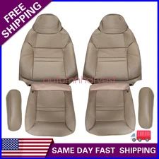 For Ford Excursion Limited XLT 2000 2001 Front Bottom Top Leather Seat Cover Tan