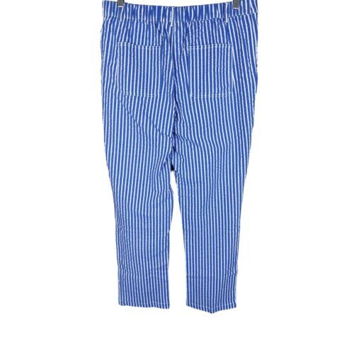 Denim & Co. Petite Stretch Seersucker Straight Leg Pants w/Pockets Blue Size 16P - Picture 2 of 2