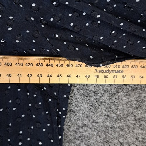 Vestido Vasco Mujer Talla 10 Azul Lunares Volantes Manga Larga Cuello en V - Imagen 6 de 9