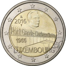 [#1220946] Luxembourg, 2 Euro, 50 Years of Grand Duchess Charlotte Bridge, 2016,