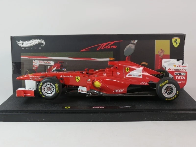 Hot Wheels Elite Ferrari 150 Italia #5 Fernando Alonso Turkish 2011 1/18 W1198 - Immagine 2 di 4