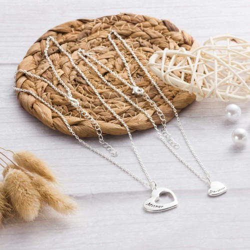 Silver Plated Mother and Daughter Necklace Set by Philip Jones - Picture 6 of 8