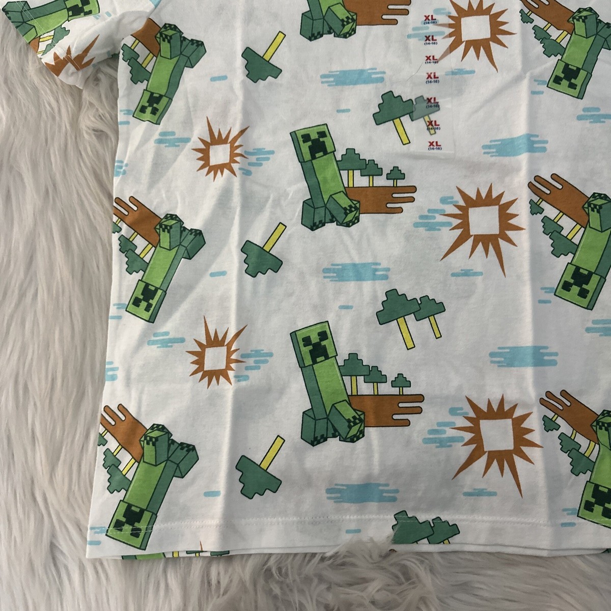 Minecraft T-Shirt à Manches Courtes Bleu pour garçons Sprites Minecraft T-Shirt à Manches Courtes Bleu pour garçons Sprites
