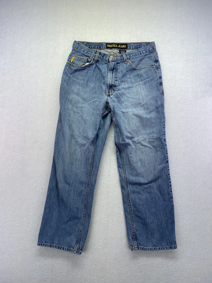 Vintage Nautica Mens Size Actual 32x28 Medium Wash Straight Leg