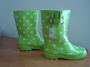 lime green rain boots