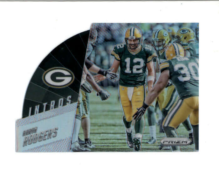 AARON RODGERS 2015 PANINI PRIZM #I11 INTROS DIE-CUT SILVER PRIZMS BD4658