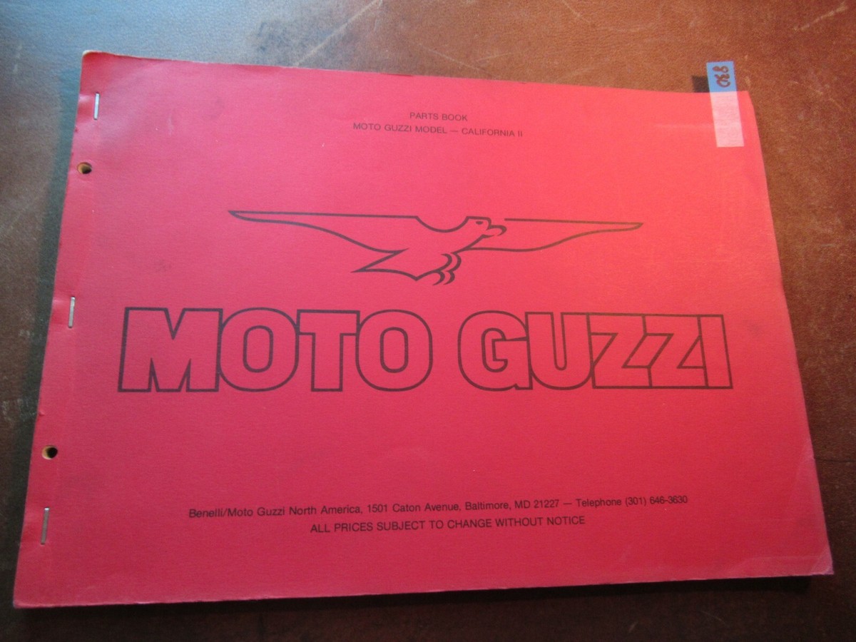 ももページ Moto Guzzi California ll Parts Book Spares Manual Catalog 830 | eBay