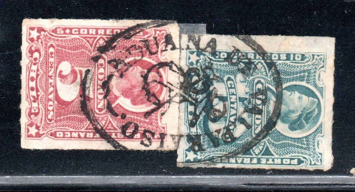 CHILE, COLONES RULETEADOS, MARCA DE  ADUANAS DE VALPARAISO    #112