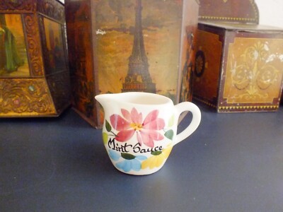 Vintage Toni Raymond Keramik Mint Soßenkrug Multi Blumenmuster um 1970