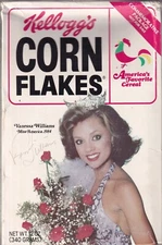 Vanessa Williams Signed 1984 Miss America Corn Flakes Box PSA/DNA LOA Autograph