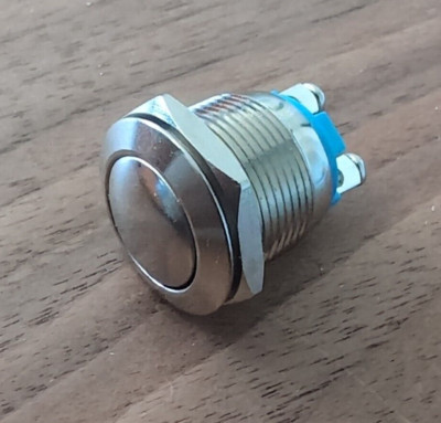 22mm Stainless Steel Waterproof Push Button Momentary Switch FLUSH Mount N.O.