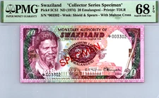 Swaziland 10 Emalangeni 1974 PMG 68 EPQ SUPERB GEM UNC Pick # 5CS1