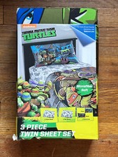 Nickelodeon Teenage Mutant Ninja Turtles Cross Hatching Twin 3 Piece Sheet Set