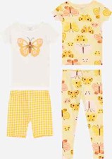 New Toddler Girl Carter's 4-Piece Butterfly Pajama Set 3 4 5