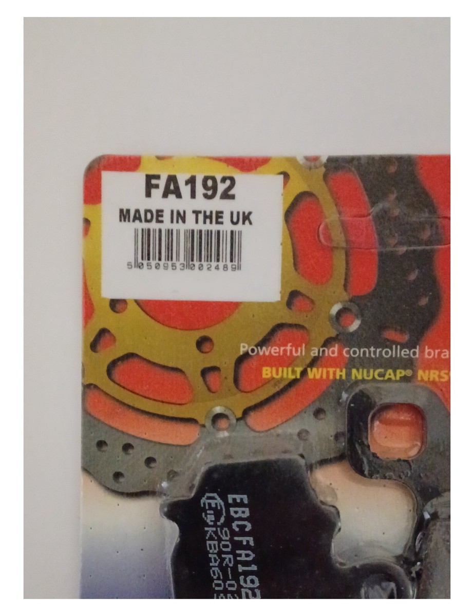EBC Organic REAR Disc Brake Pads (1 Set) Fits KAWASAKI ZX10R (2004