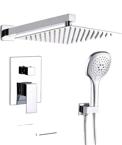 Shower Faucet Set Tub Spout POP Sanitary Ware Silver 3 Handle