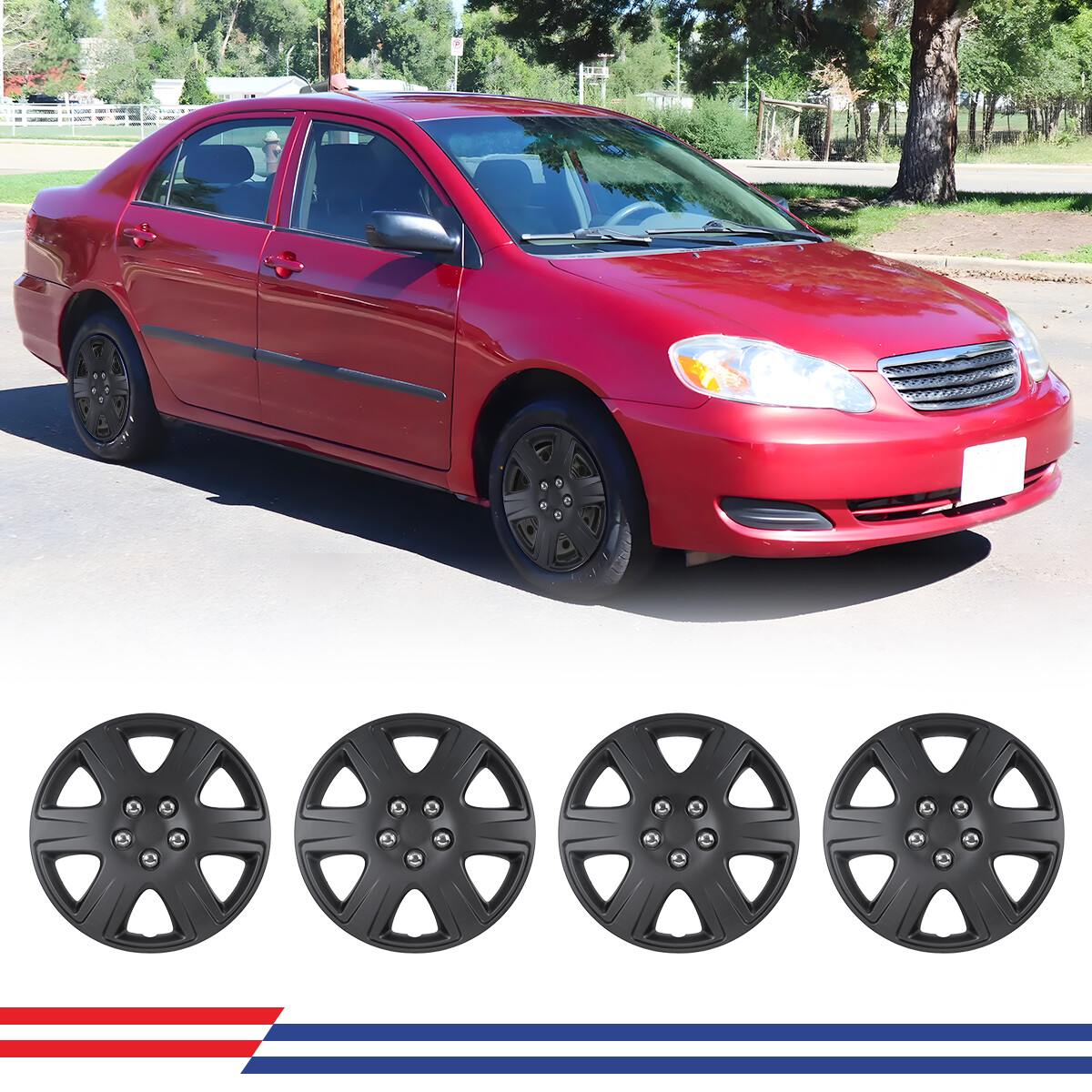 Snap-On 15 Inch Wheel Hub Covers Set of 4 for R15 Tires