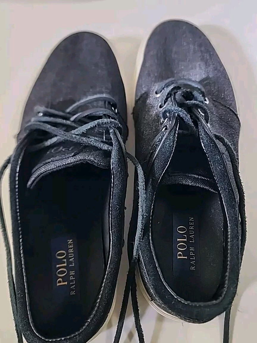 Polo Ralph Lauren Faxon scarpe basse uomo 8D blu tela sneakers blu grande pony