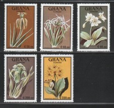 Ghana    1991    Sc # 1285-89   Flowers   MNH    OG