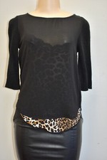 Zara Black Chiffon 2Pcs. Animal Print Lining Women's shirt Size Small On Sale